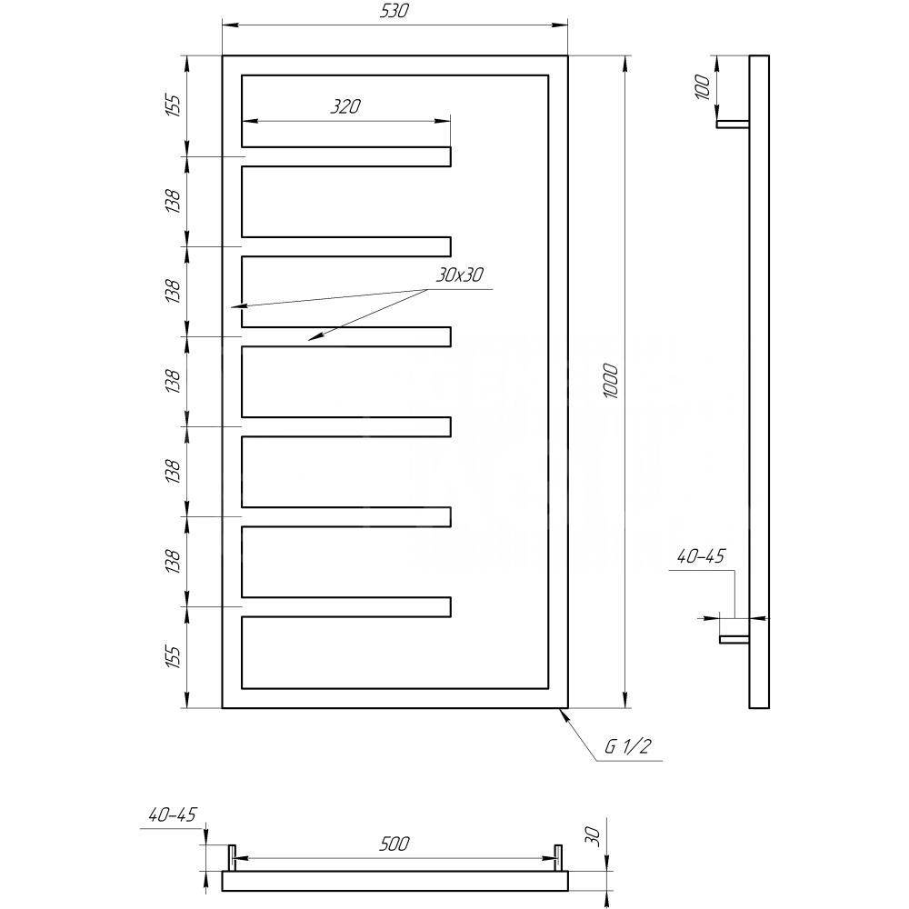 Электрический полотенцесушитель Genesis-Aqua Combo 120x53 см