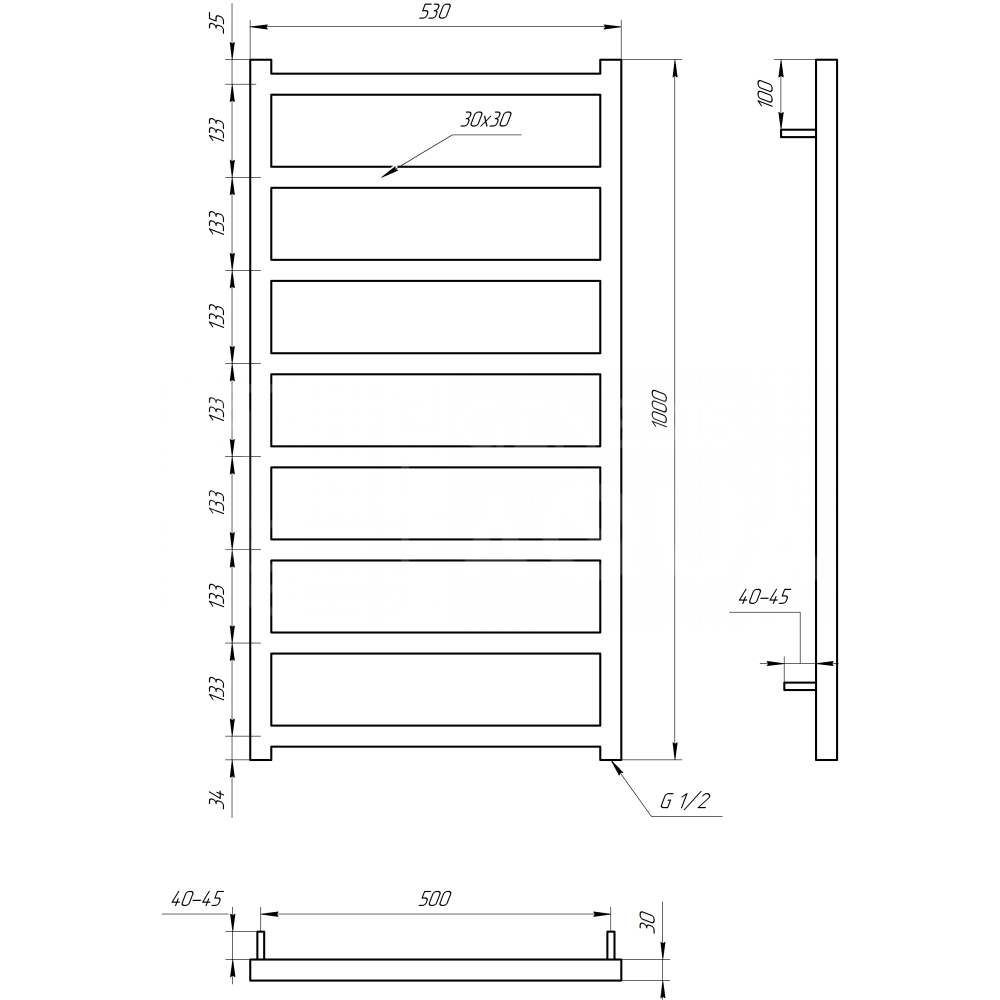 Genesis Aqua Сушка для рушників Bud Водяний 120x53x3