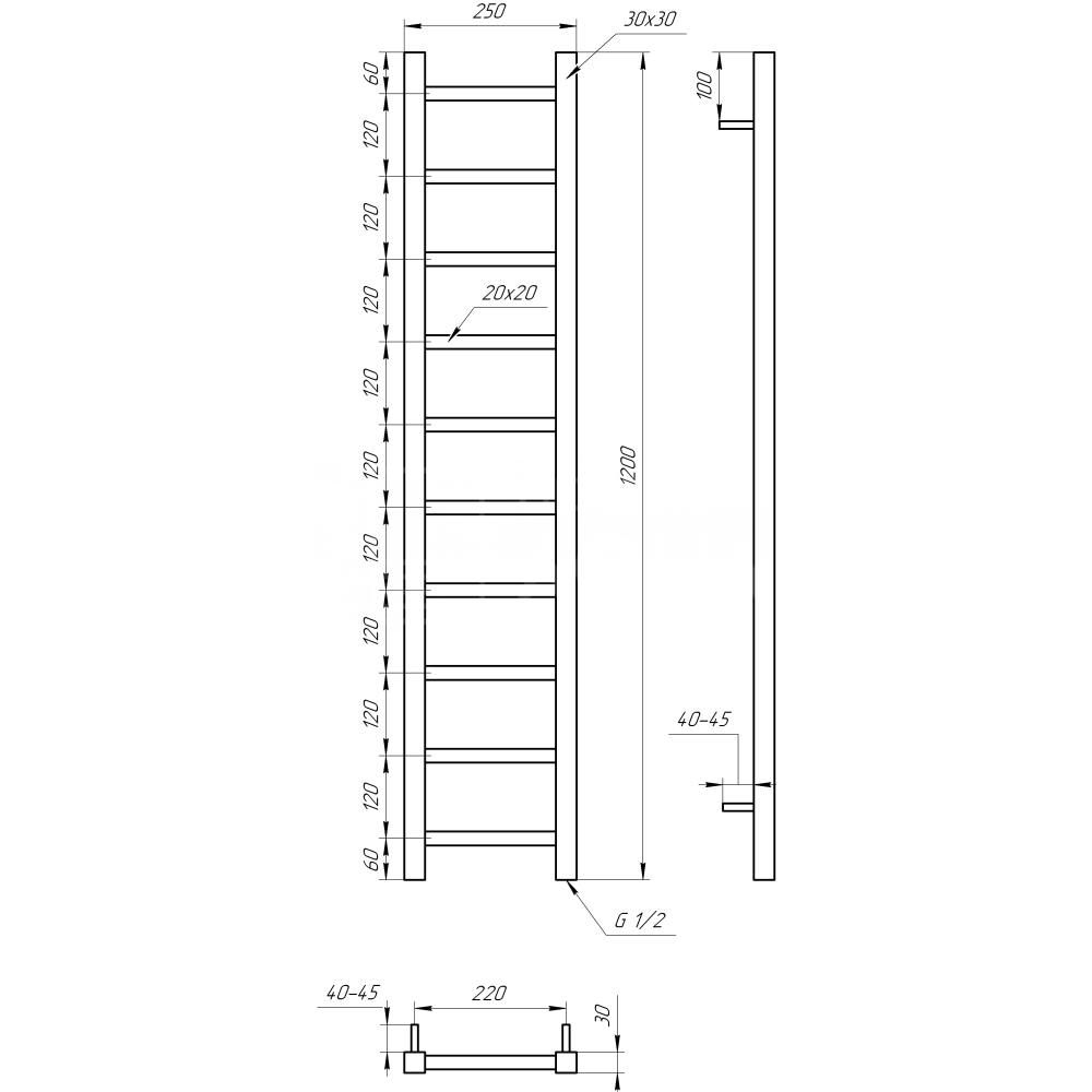 Genesis Aqua Сушка для рушників Scala Водяний