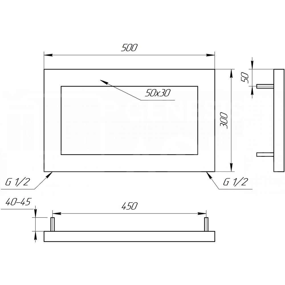 Полотенцесушитель Appena 50x30 см