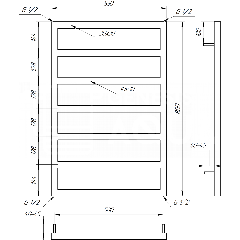 Полотенцесушитель Jazi 120x53 см