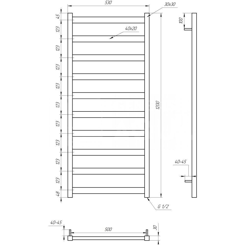 Полотенцесушитель Genesis-Aqua Maxi 80x53 см