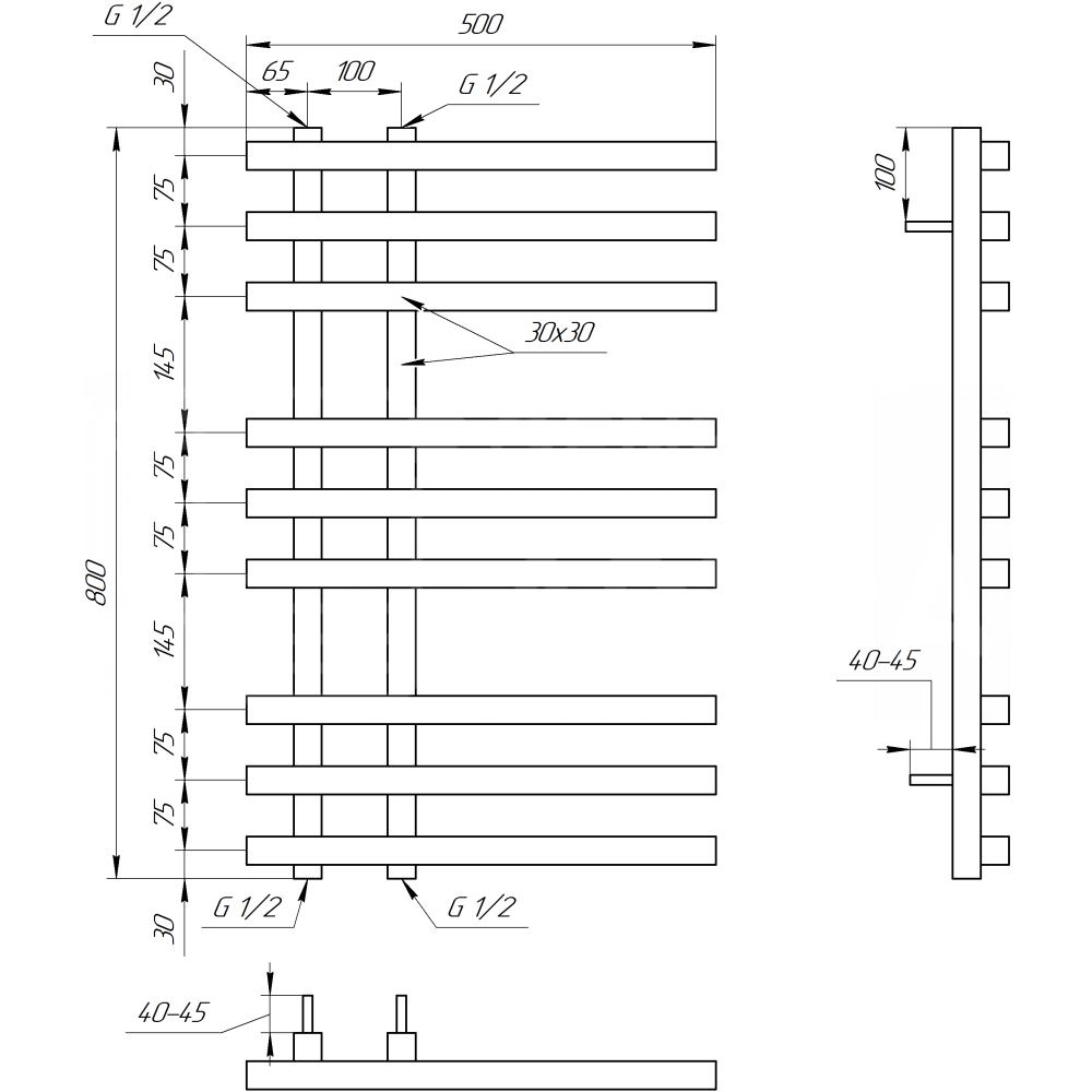 Genesis Aqua Сушка для рушників Carisma Водяний 120x53x3