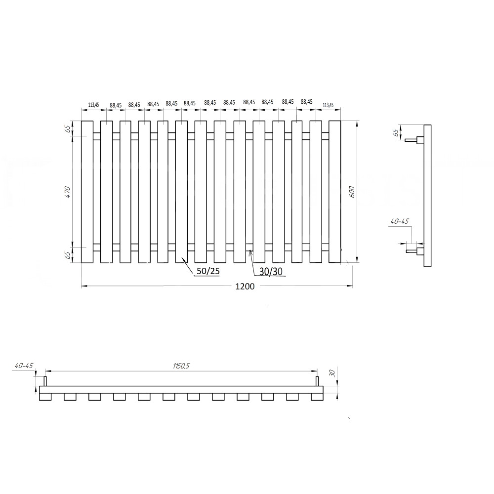 Genesis Aqua Радіатор Batteria Водяний 1000x60x3