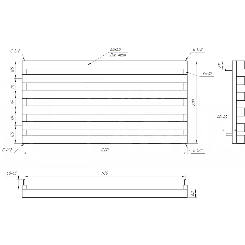Радиатор отопления Genesis-Aqua Ascania 120x60 см