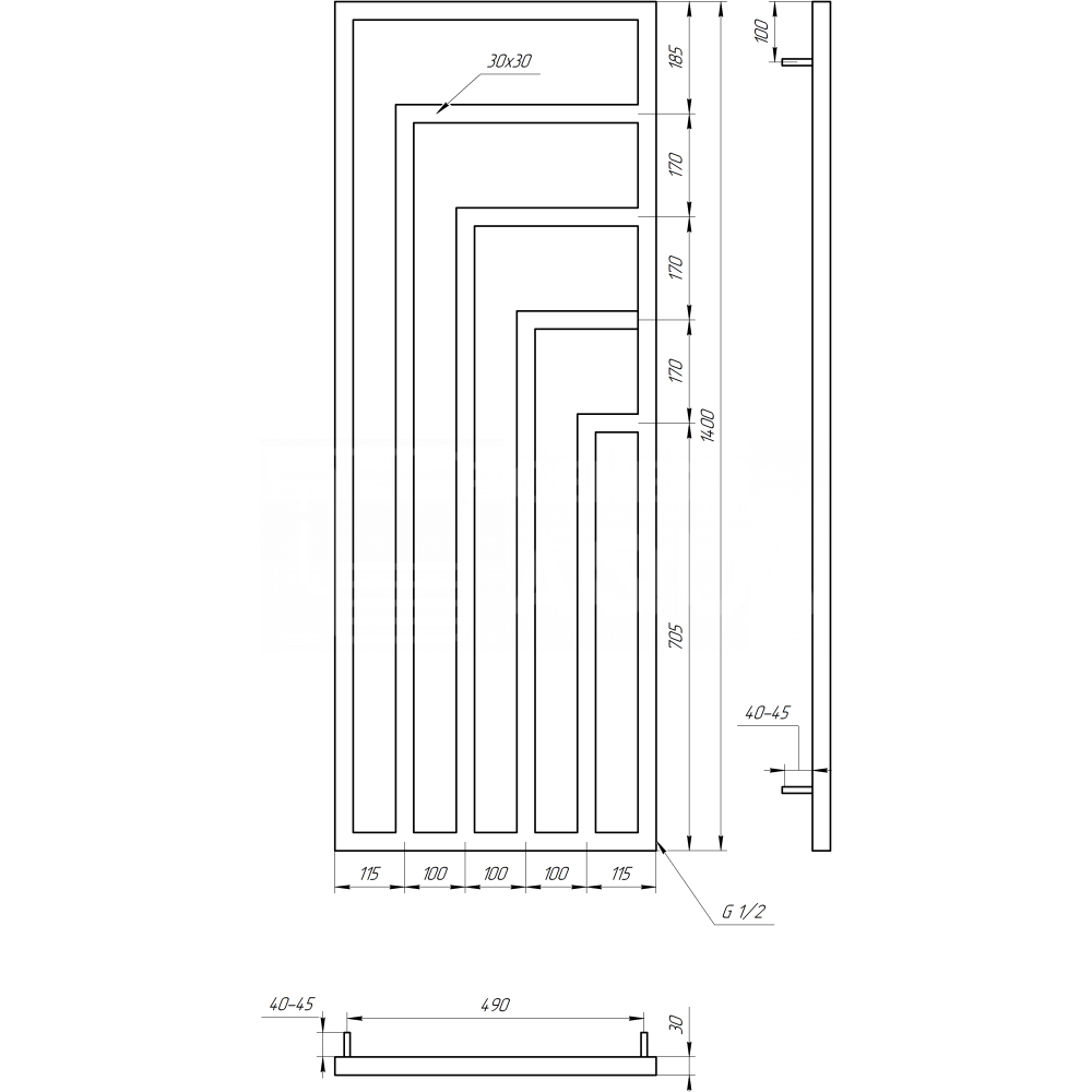 Радиатор отопления Genesis-Aqua Vero 140x53 см