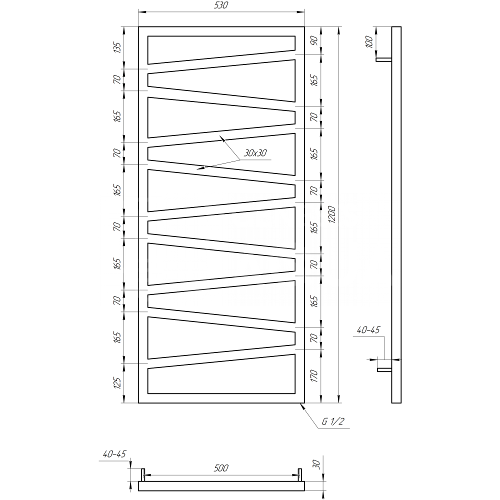 Электрический полотенцесушитель Genesis-Aqua Genesis 100x53 см