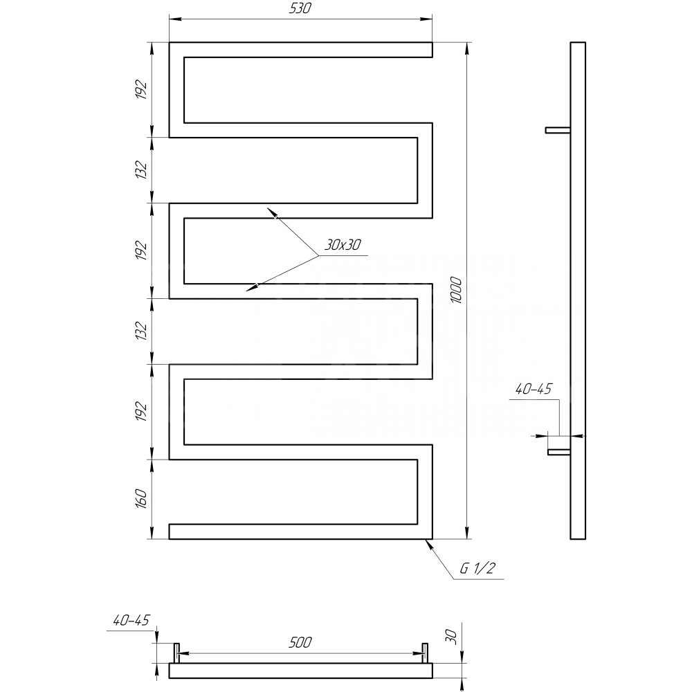 Полотенцесушитель Genesis-Aqua Snake 100x53 см