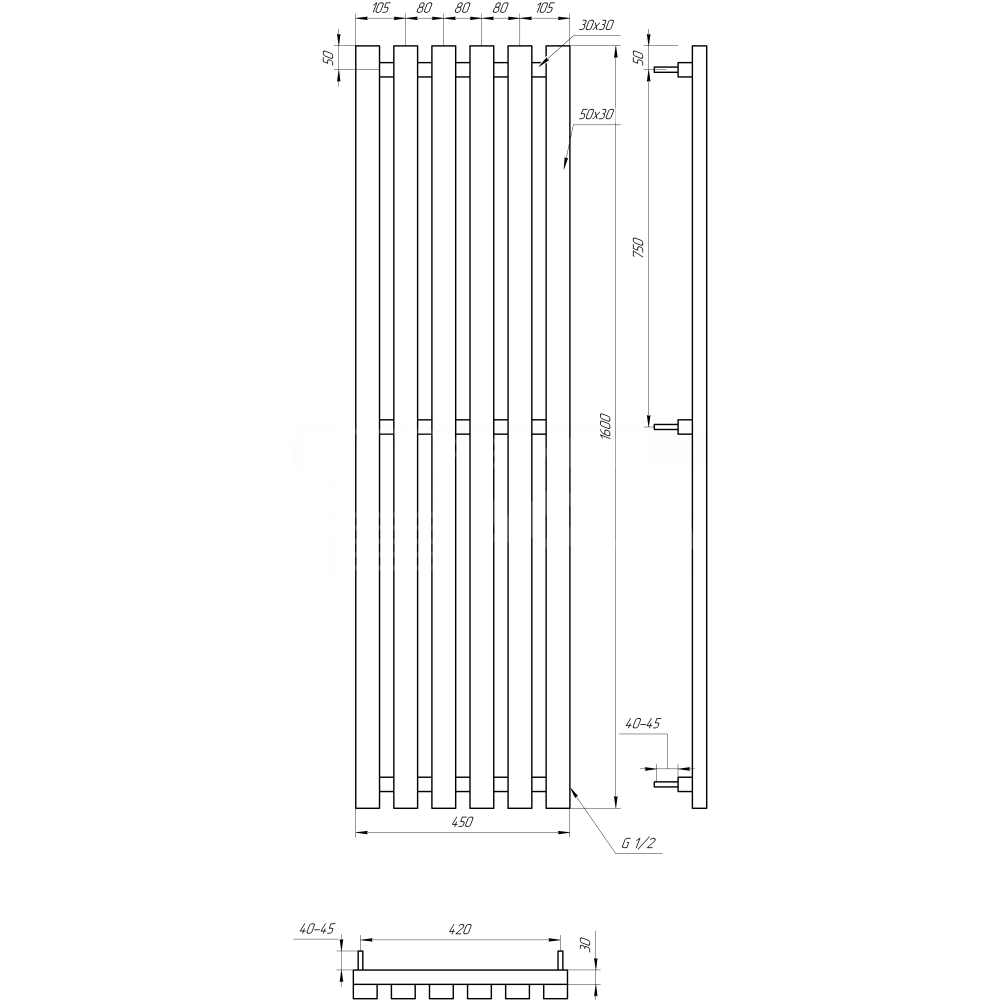 Радиатор отопления Genesis-Aqua Marbel 160x45 см
