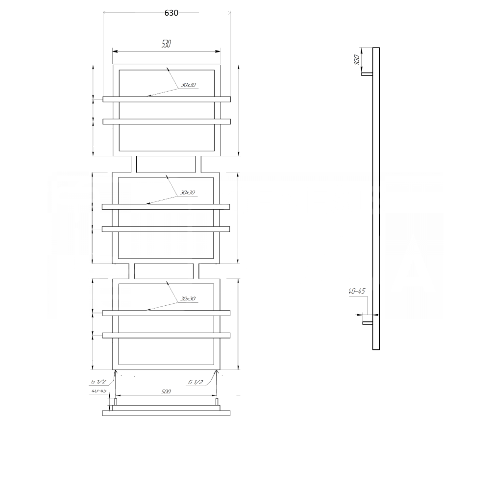 Genesis Aqua Сушка для рушників Fadey Електричний 1400x63