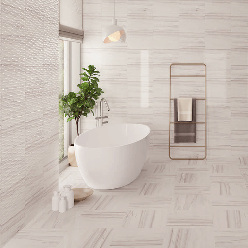 Cersanit TERI WHITE STRUCTURE GLOSSY 25х40