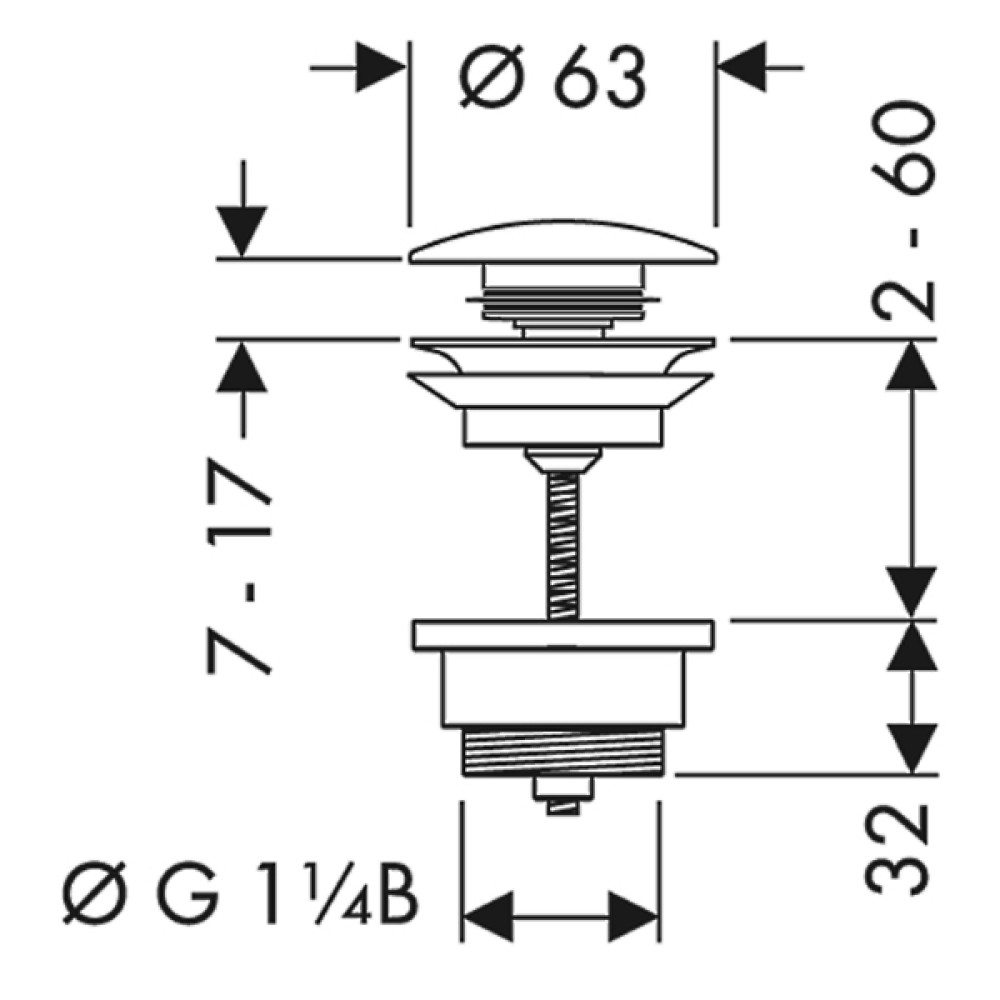 Донный клапан HANSGROHE HANSGROHE 50100000
