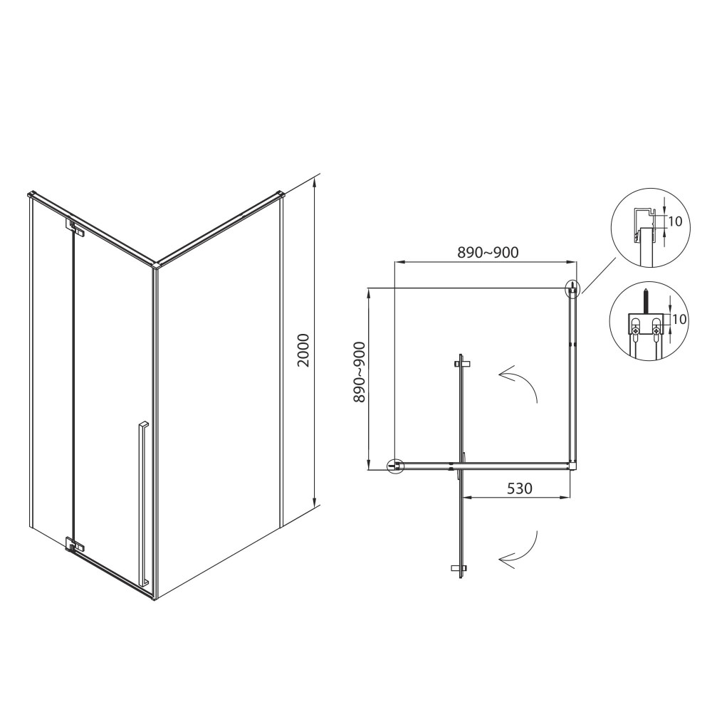 Душова кабіна EGER FREEZ 599-180R/1(2коробки)