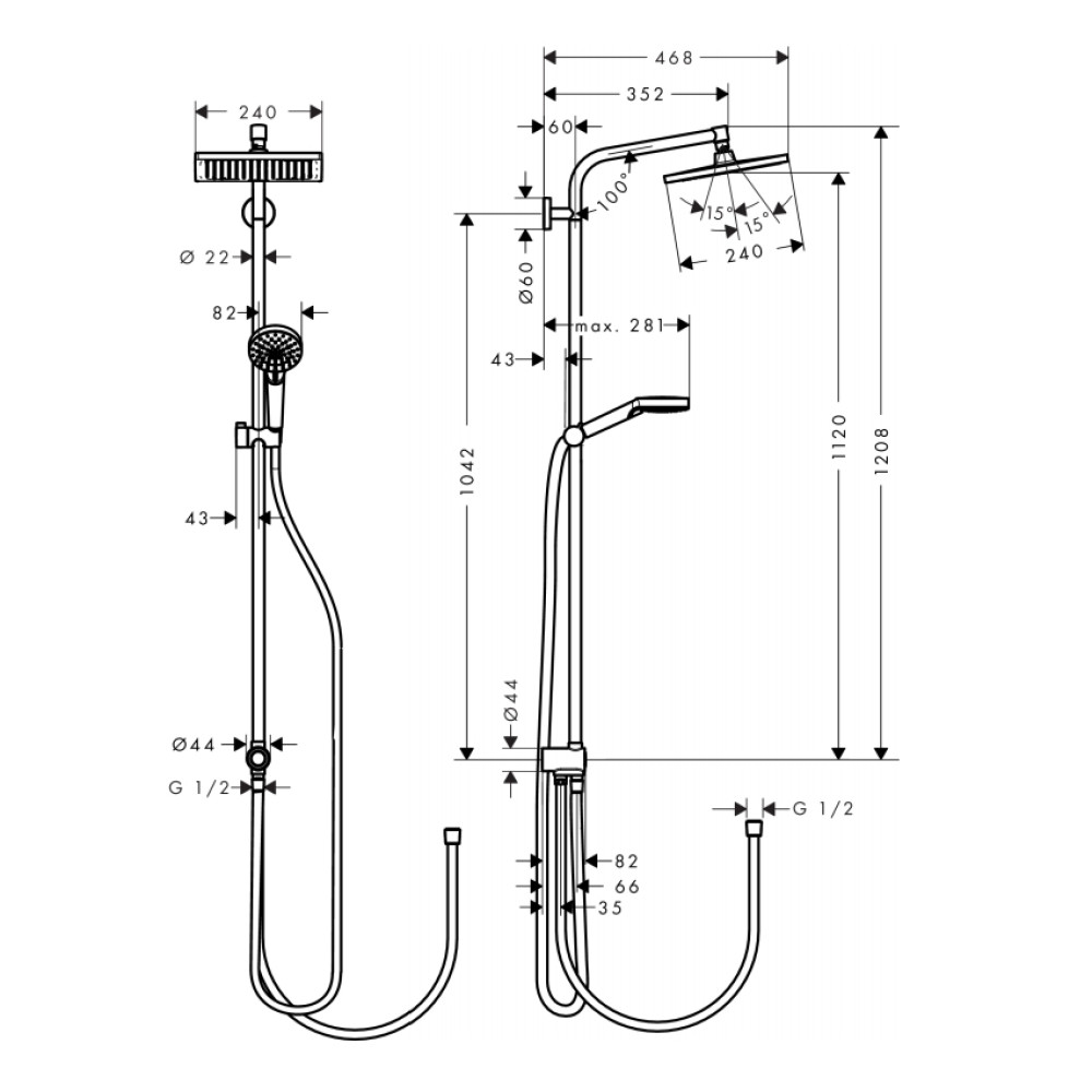 Душевая система HANSGROHE Crometta E 27289000