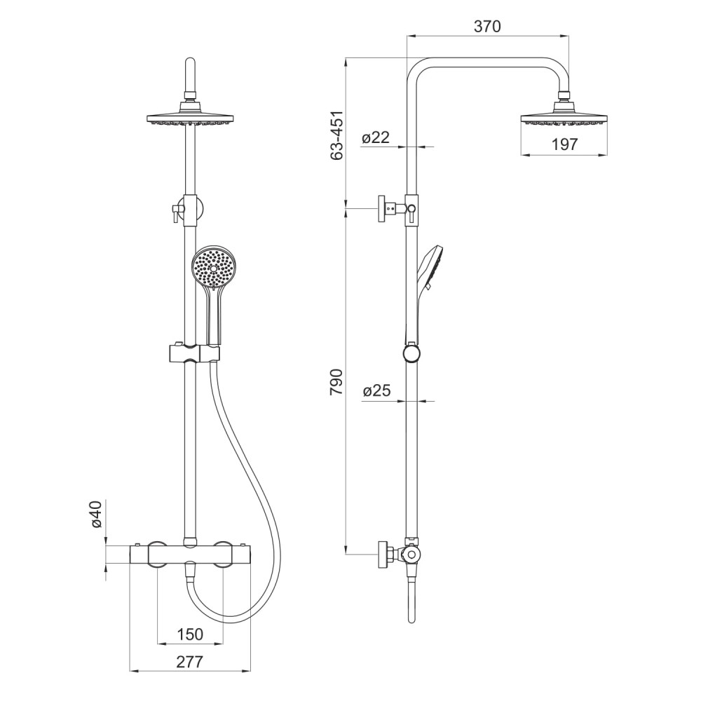 Душевая система RJ LUX RST100-5