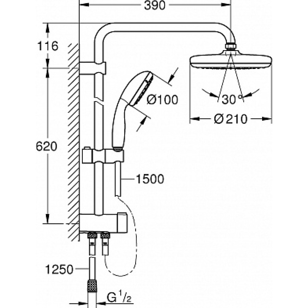 Душевая система GROHE TEMPESTA NEW 26381001