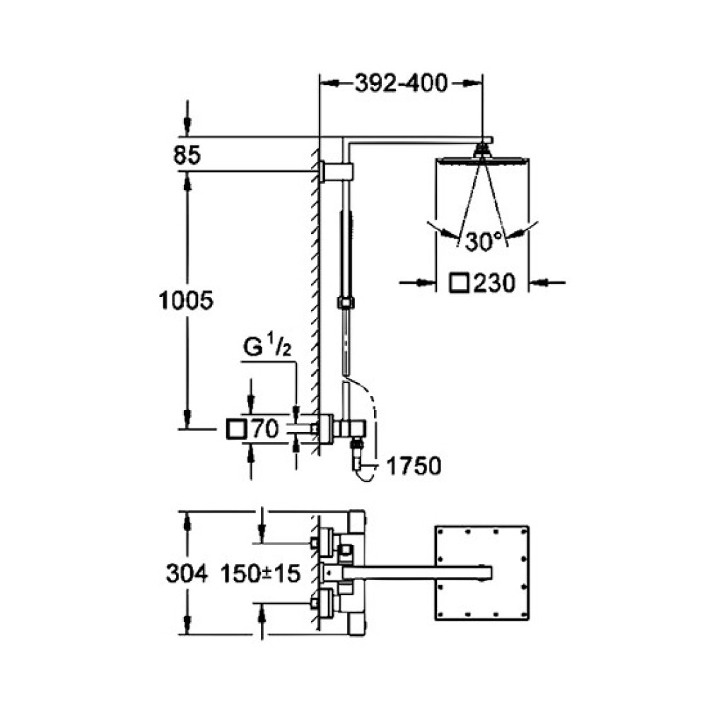 Душевая система GROHE EUPHORIA CUBE 26087000