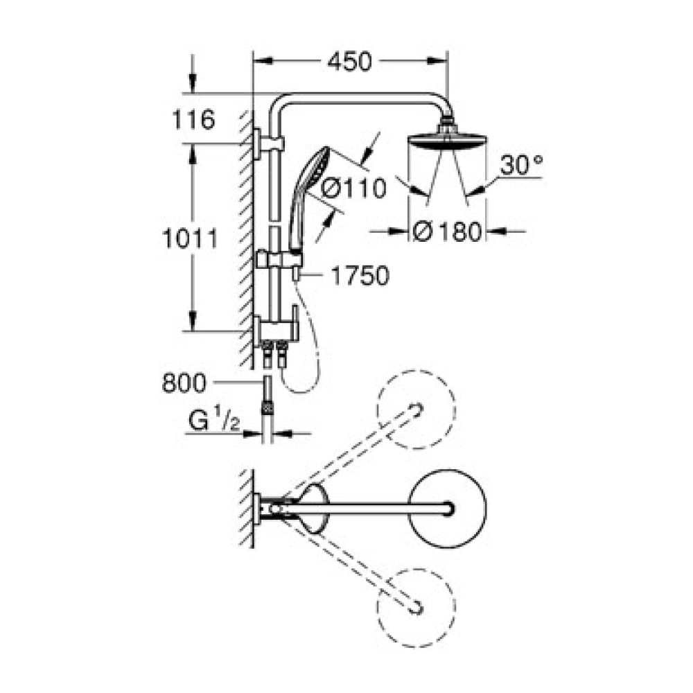 Душевая система GROHE EUPHORIA 27421001