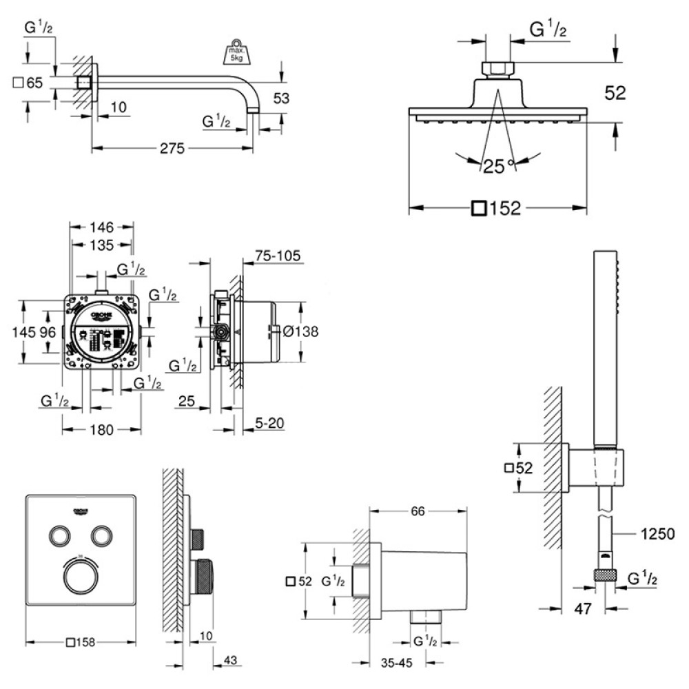 Душевая система GROHE SMARTCONTROL 23409SC0