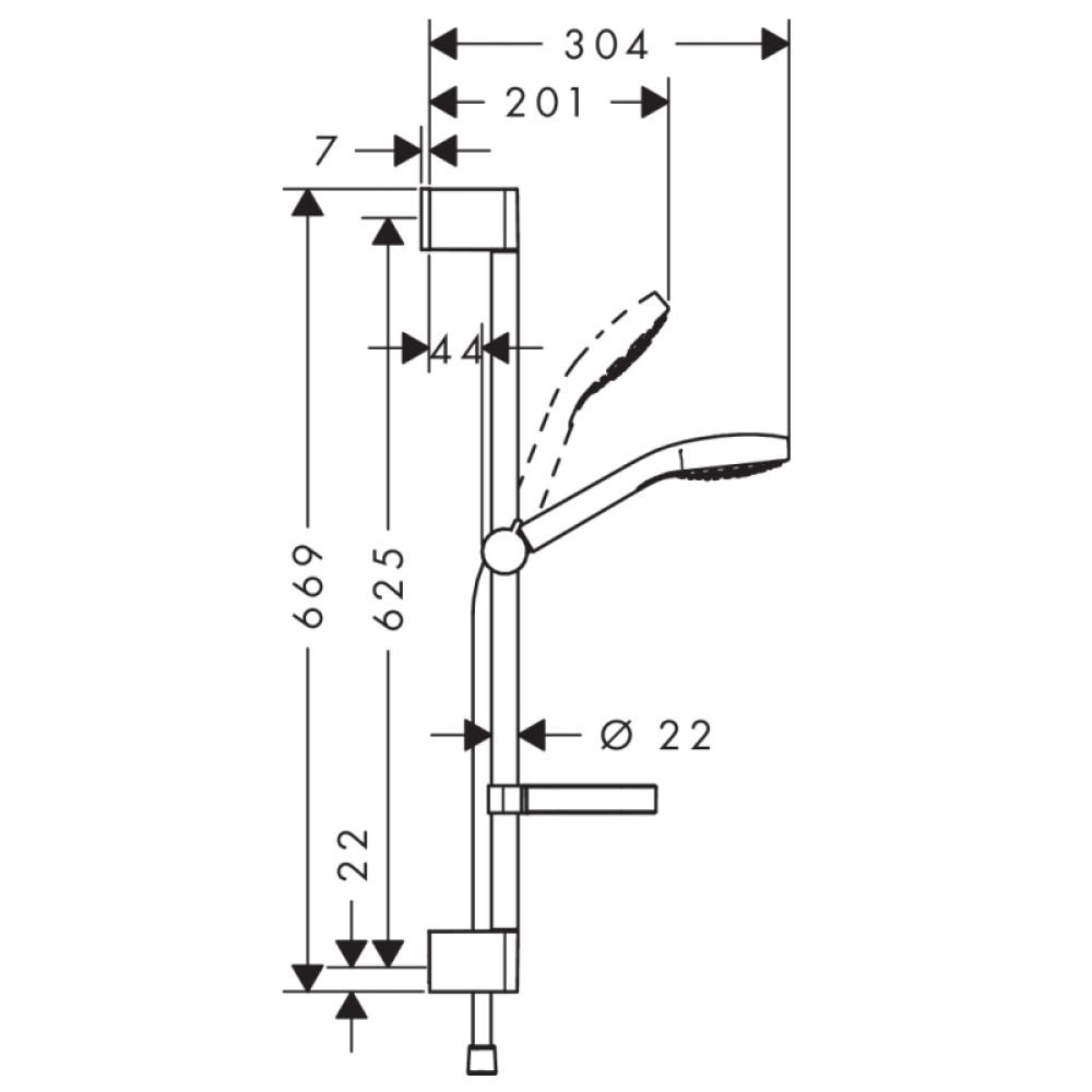 Душевой гарнитур HANSGROHE CROMA SELECT S 26566400