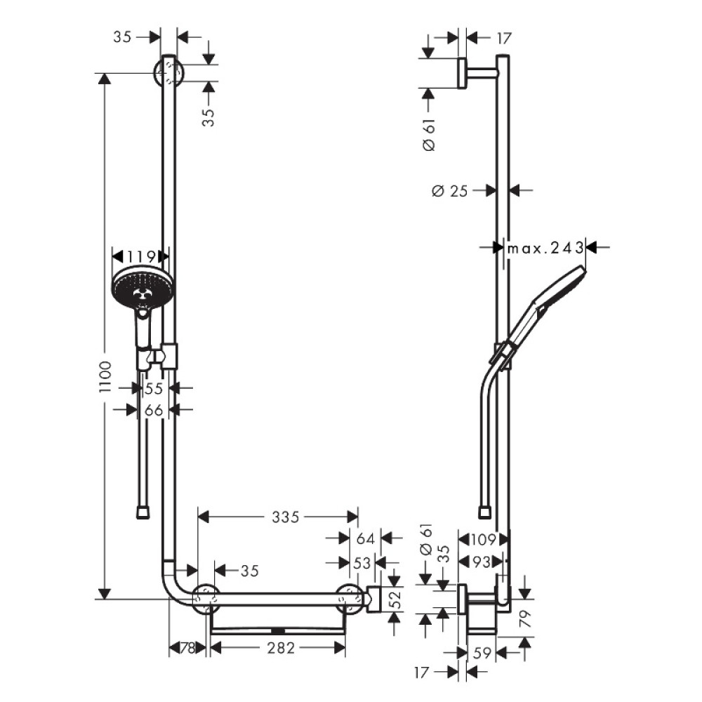 Душевой гарнитур HANSGROHE Unica Comfort 26324000