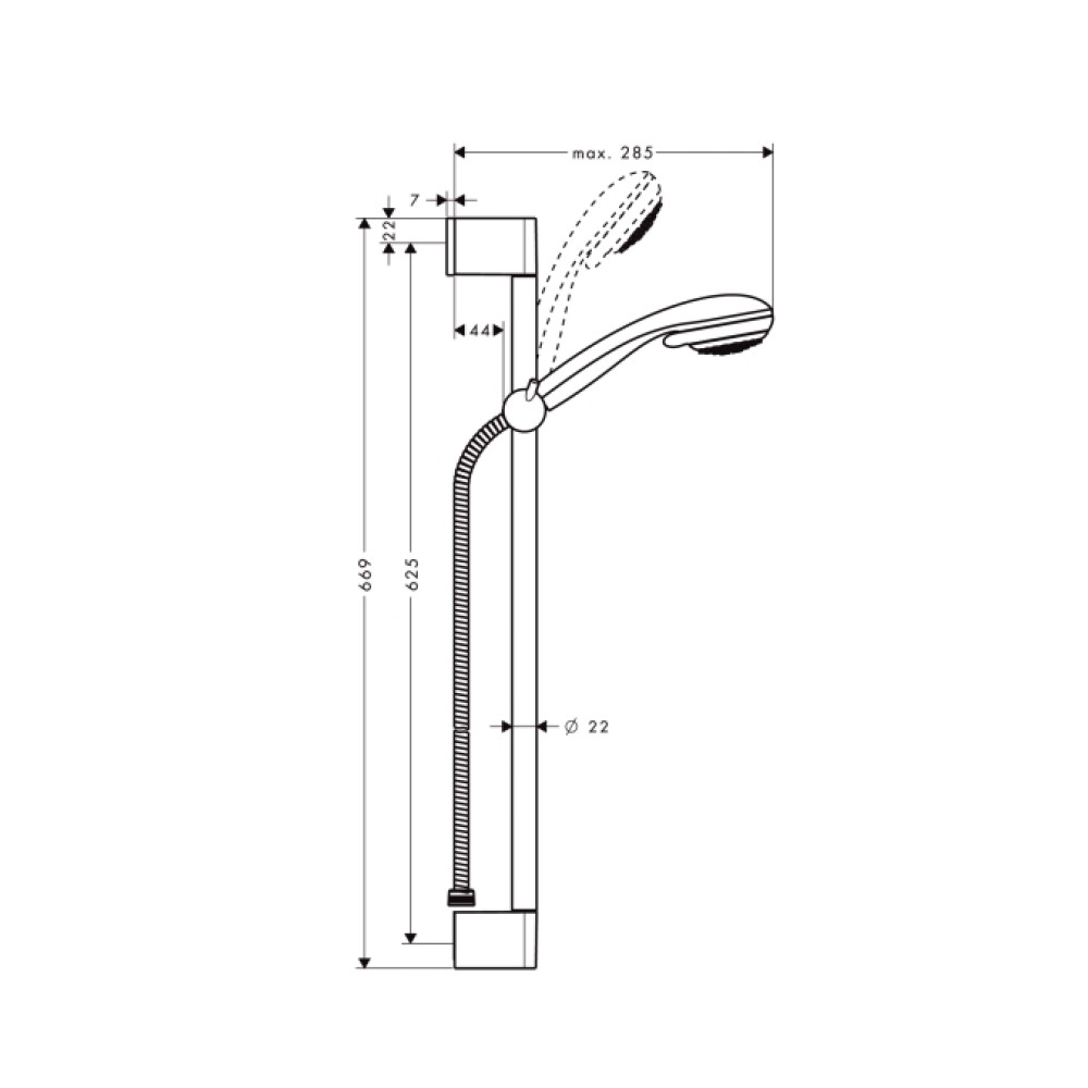 Душевой гарнитур HANSGROHE CROMETTA 85 27763000