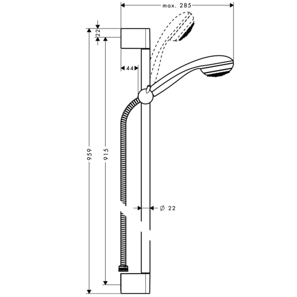 Душевой гарнитур HANSGROHE CROMETTA 85 27729000
