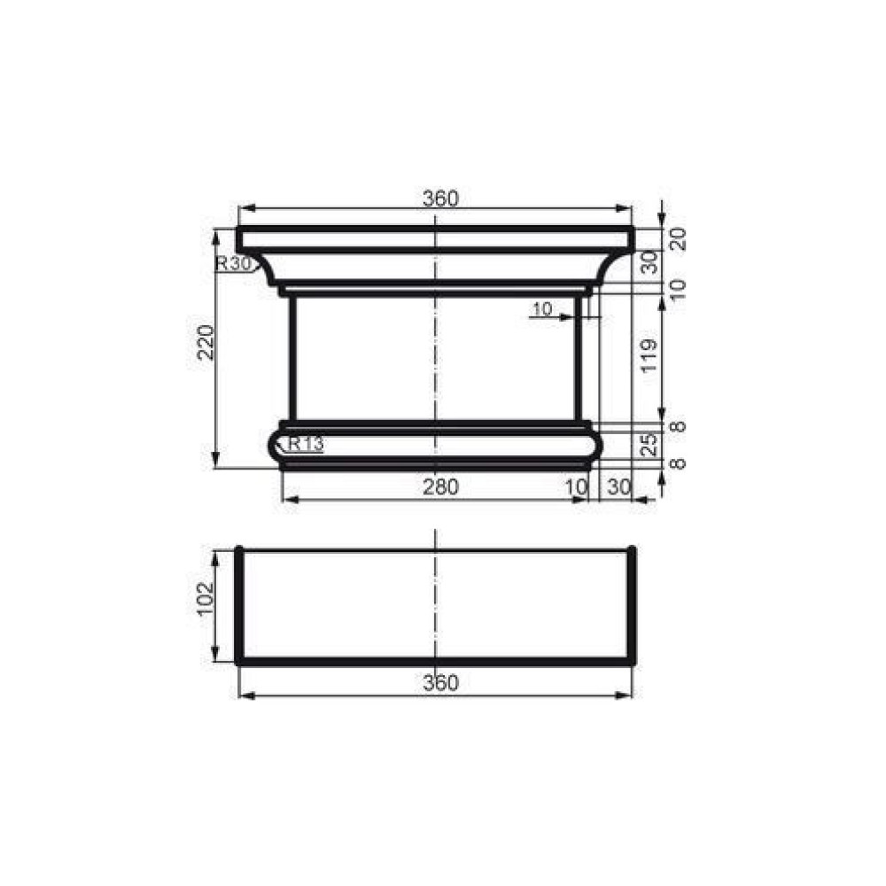 Пілястр фасадний капітель Prestige Decor PC 110