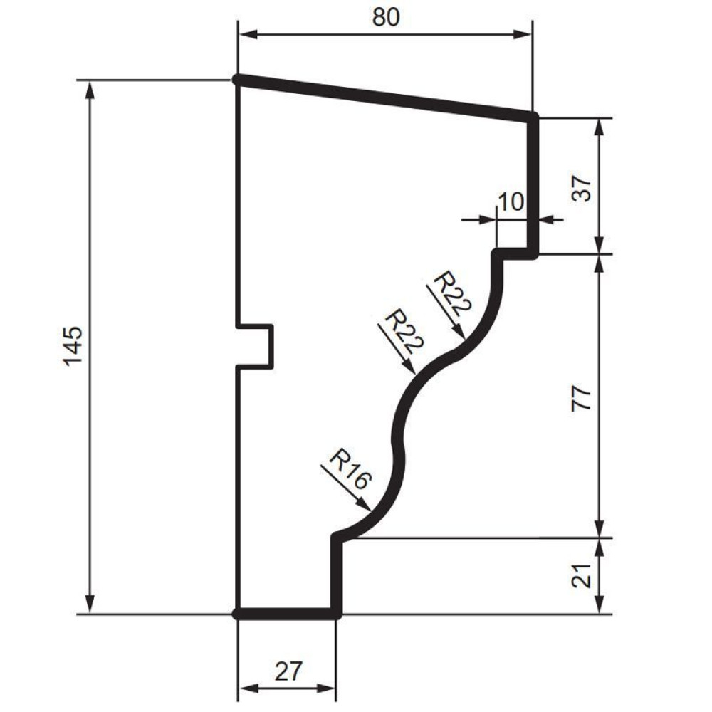 Підвіконня фасадний Prestige Decor DC 104