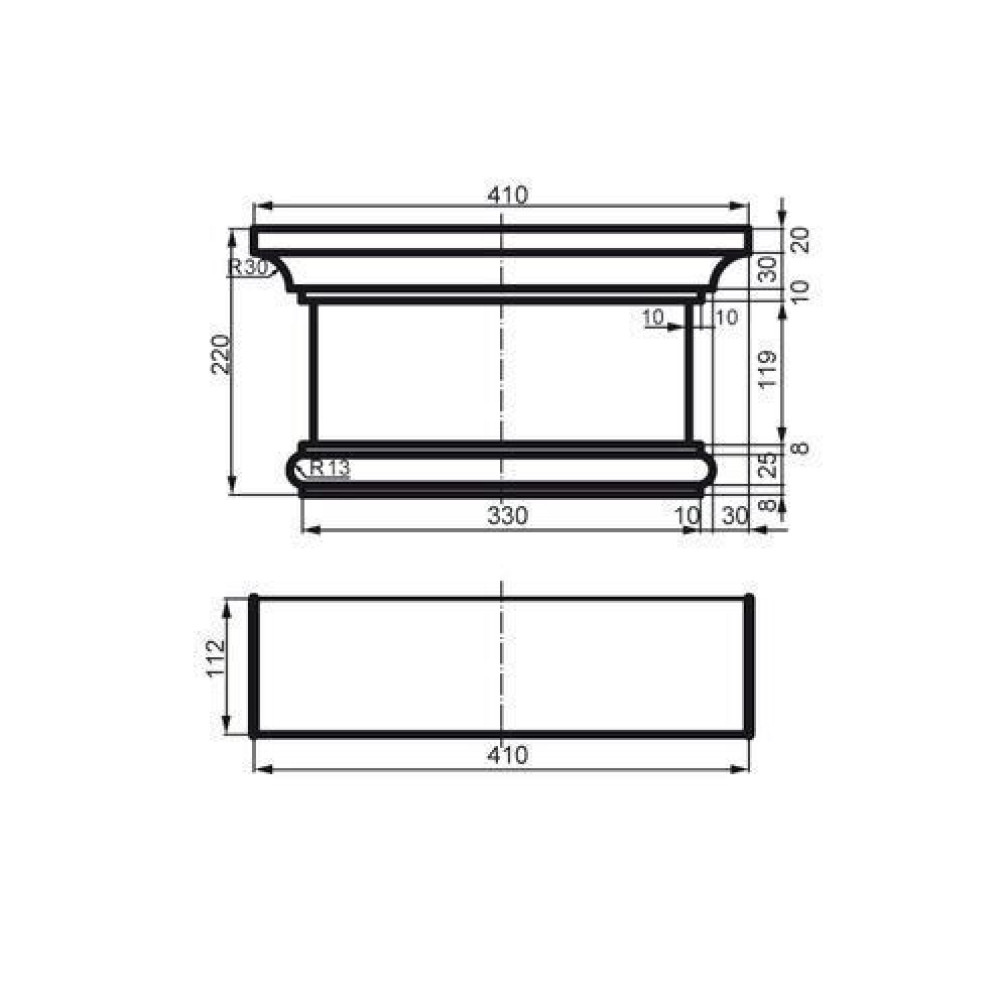 Пилястр фасадный капитель Prestige Decor PC 111
