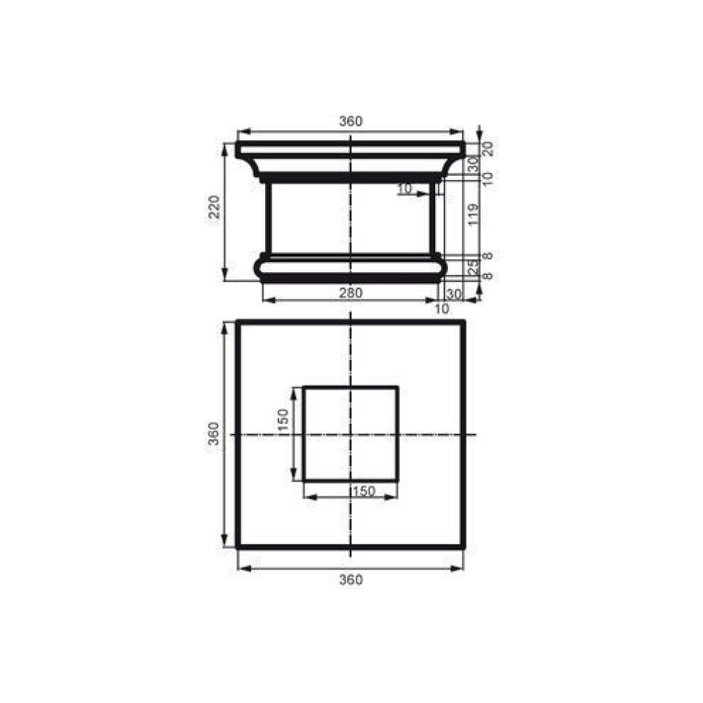 Капітель колони фасадної полістиролової Prestige Decor LC 116-1