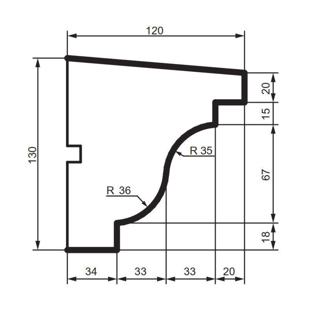 Підвіконня фасадний Prestige Decor DC 111