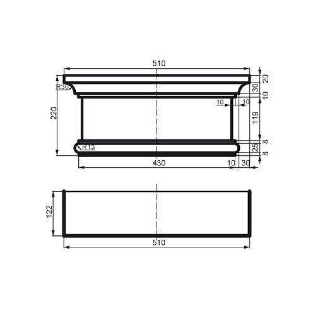 Пилястр фасадный капитель Prestige Decor PC 112