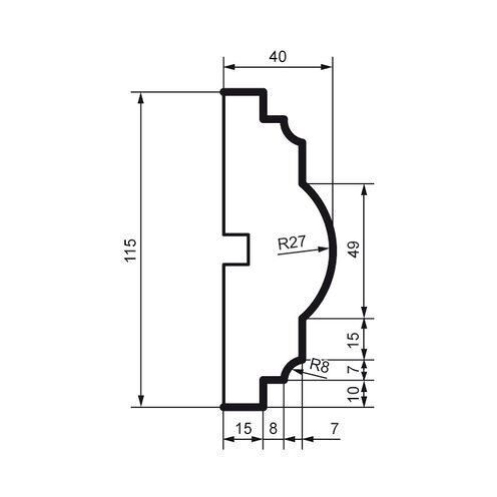 Молдинг фасадный Prestige Decor MC 114