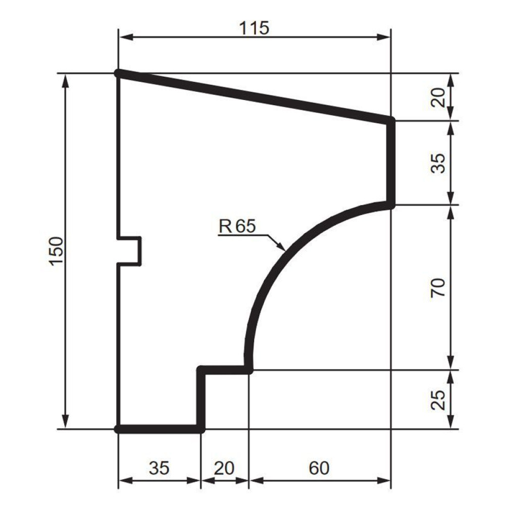 Підвіконня фасадний Prestige Decor DC 113