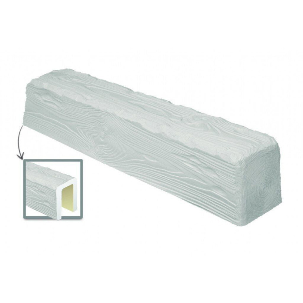 Балка поліуретанова DECOWOOD рустік EQ 007 (2м) classic біла 6х9