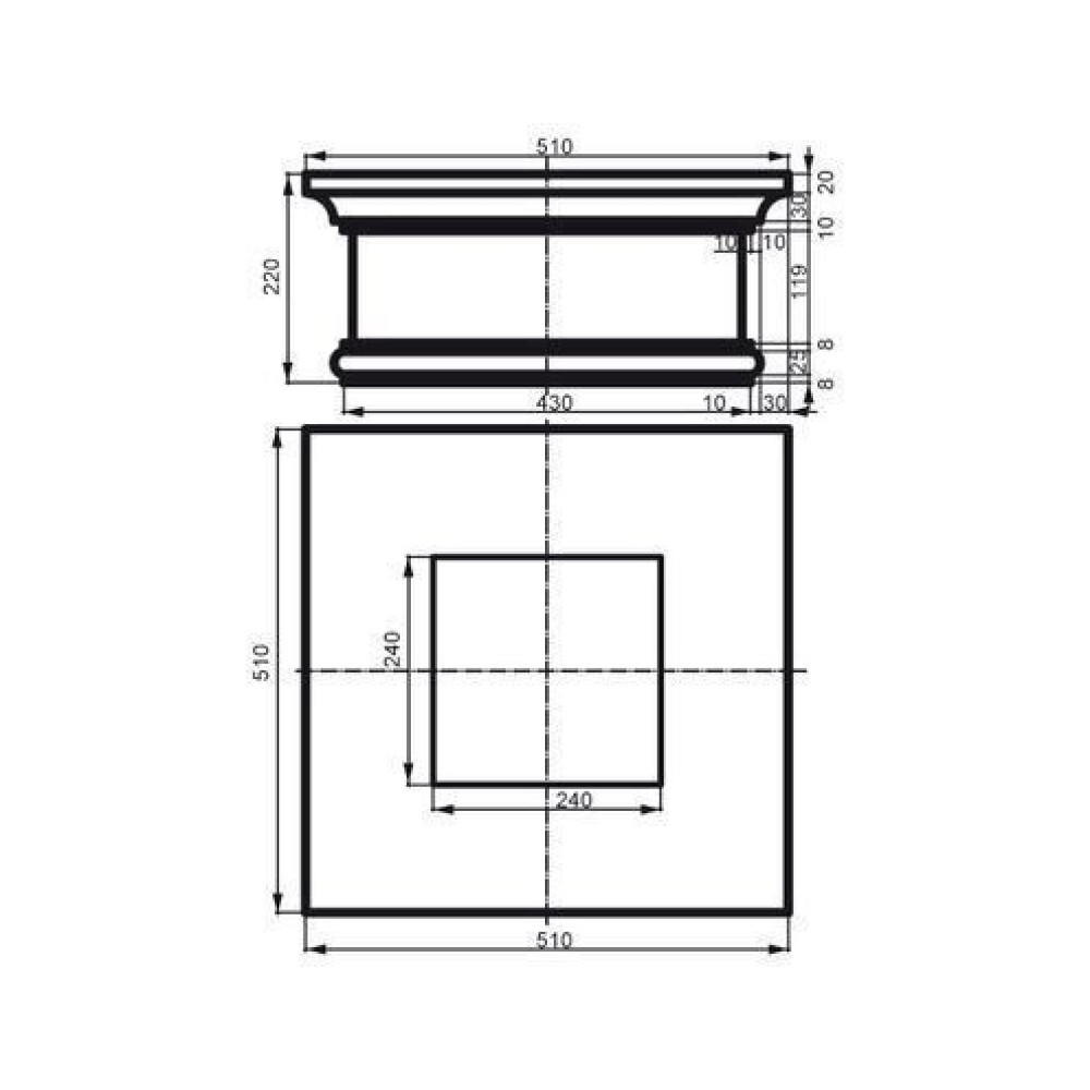 Капитель колонны фасадной полистироловой Prestige Decor LC 118-1