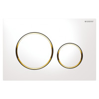 GEBERIT SIGMA20 cмывная клавиша, двойной смыв, белый/позолота/белый