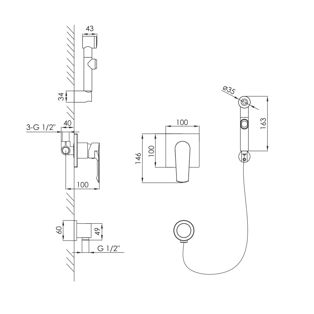 Гигиенический душ IMPRESE VYSKOV VR15340Z-BT