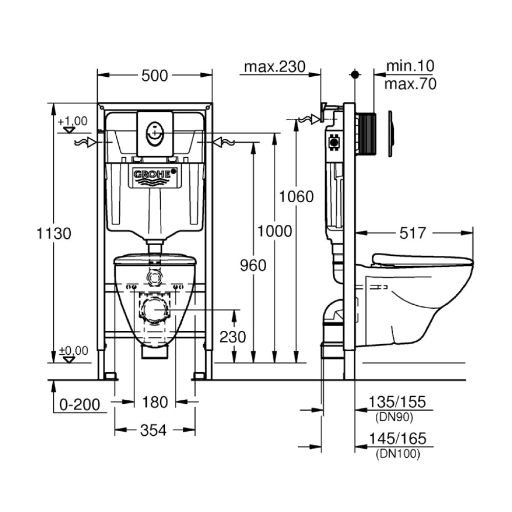 Набор инсталляционный GROHE Solido Perfect 39192000