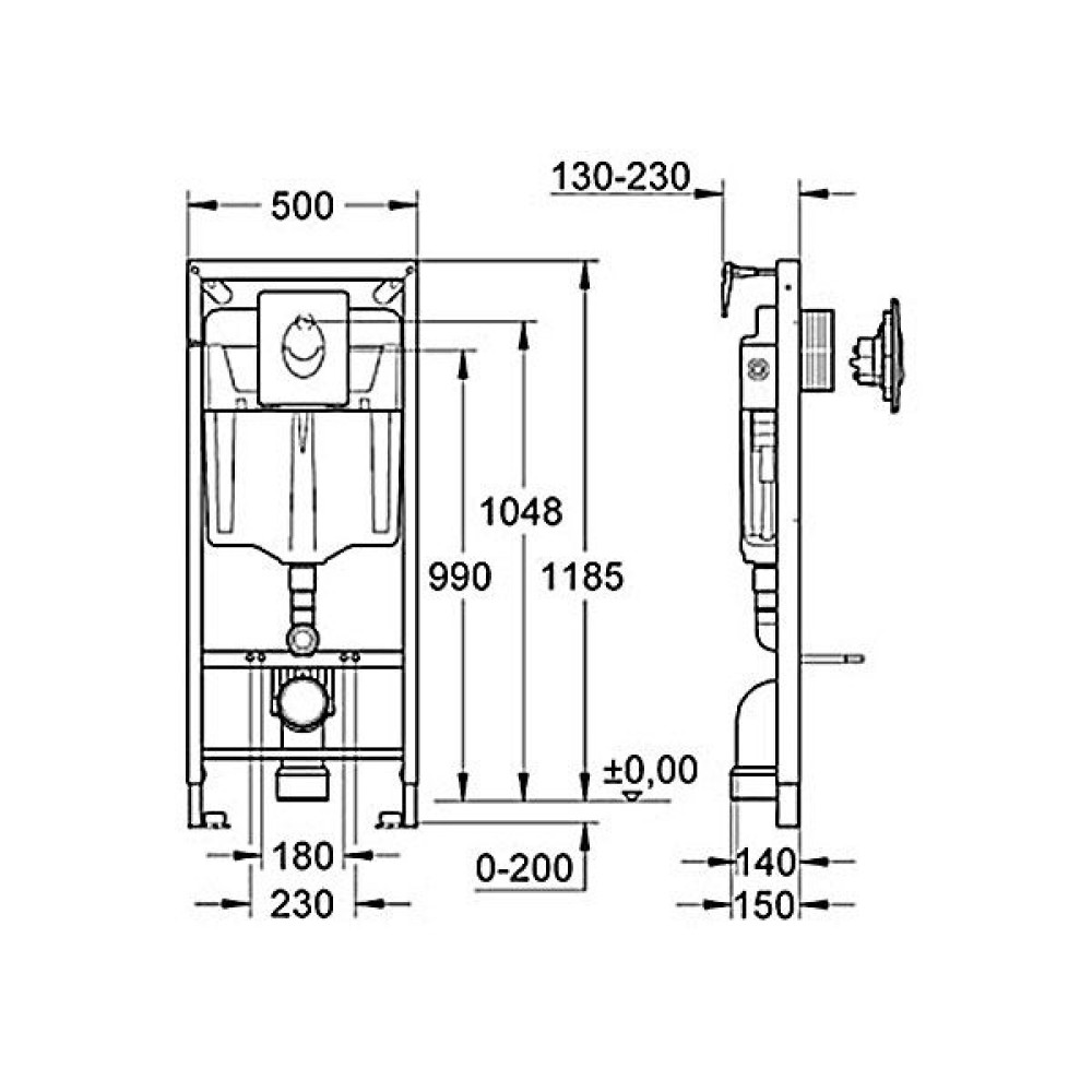 Инсталляция для унитаза GROHE RAPID SL 38721000