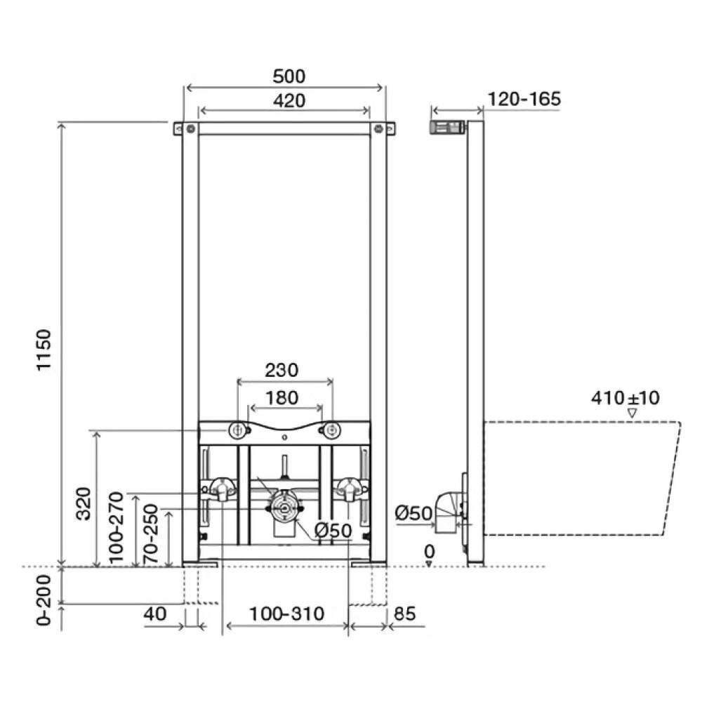 Инсталляция для биде IMPRESE i-FRAME i4310