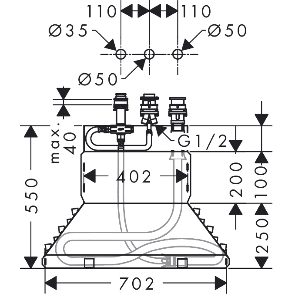 Скрытая часть HANSGROHE HANSGROHE 13437180