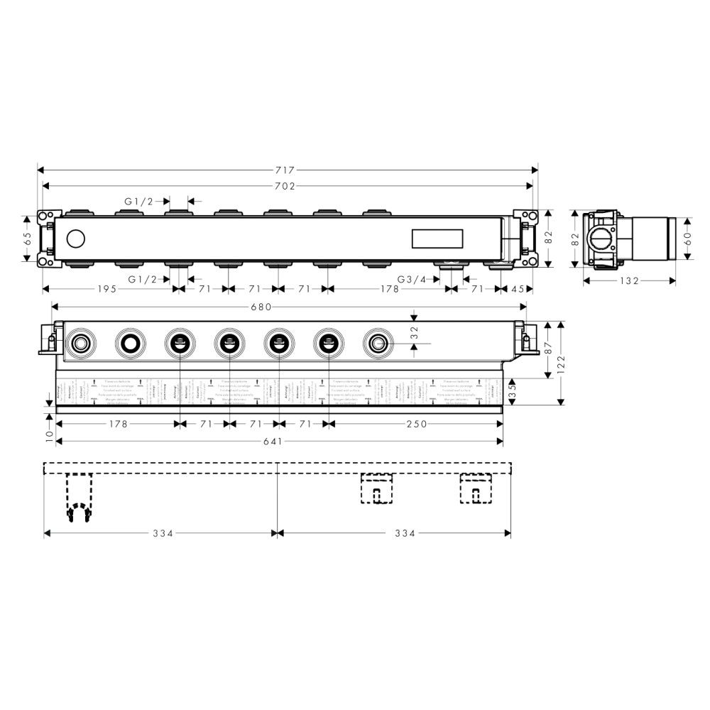Скрытая часть HANSGROHE HANSGROHE 15313180
