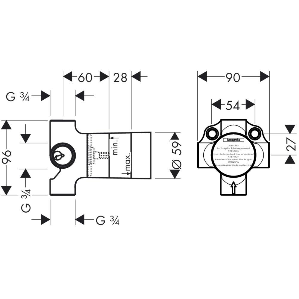 Скрытая часть HANSGROHE QUATTRO 15930180