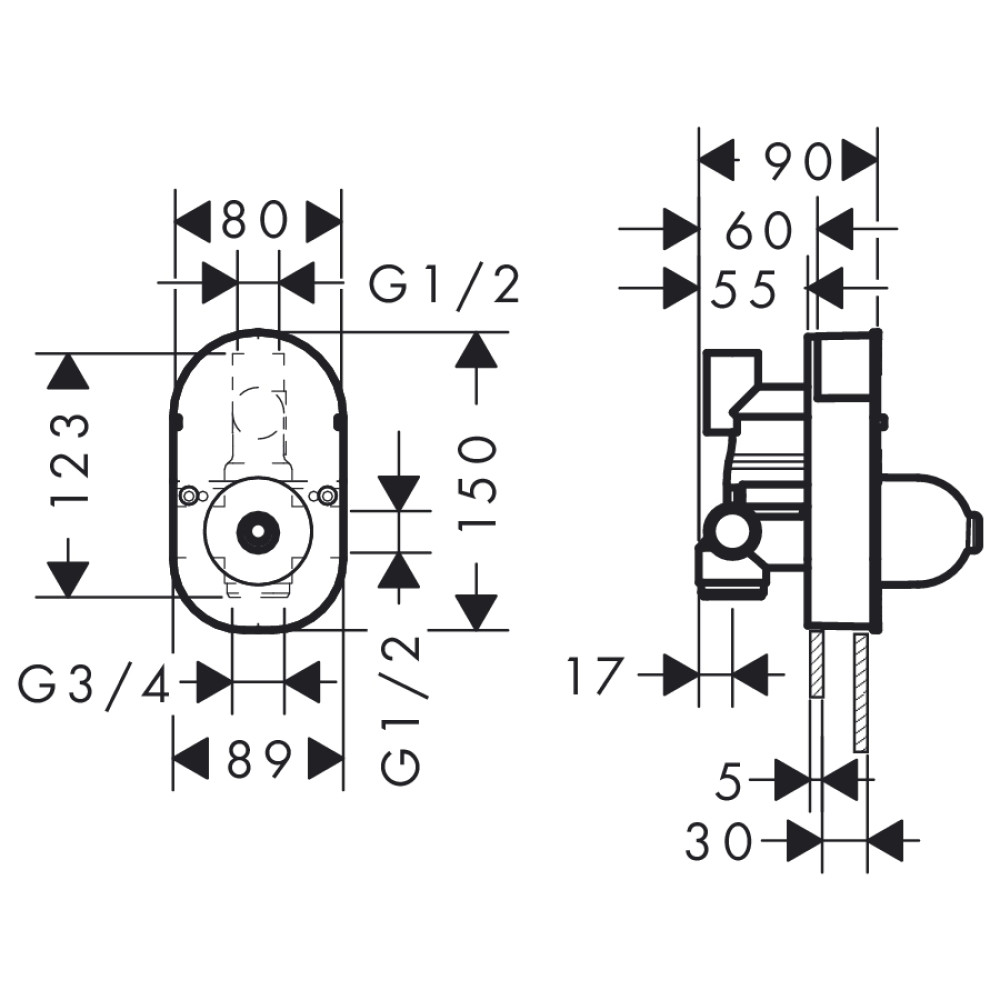 Скрытая часть HANSGROHE Focus S 31741180