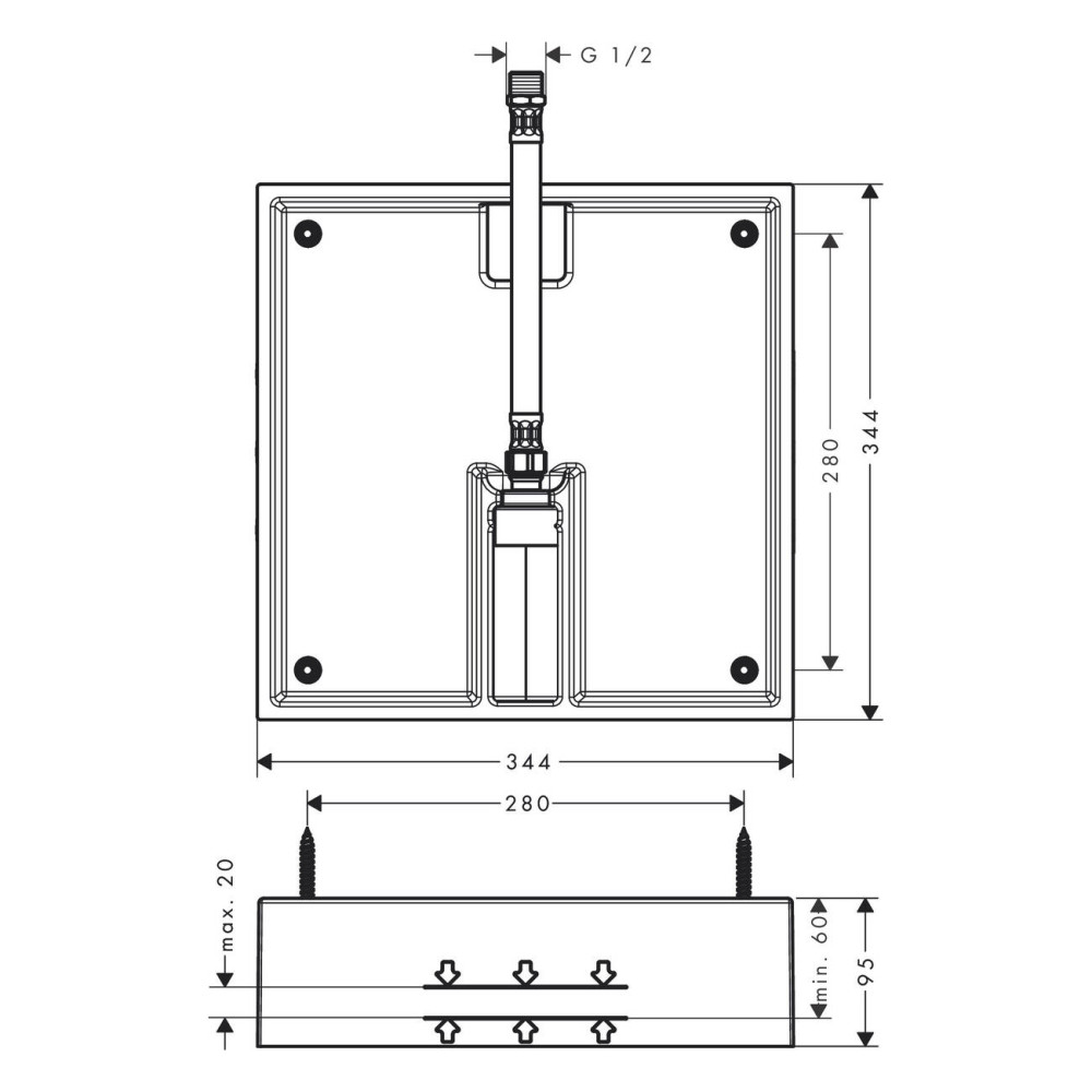Скрытая часть HANSGROHE HANSGROHE 26254180