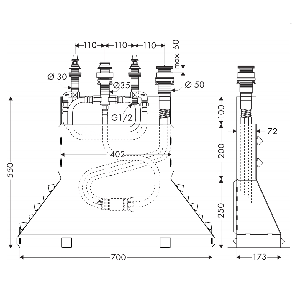 Прихована частина HANSGROHE HANSGROHE 13444180