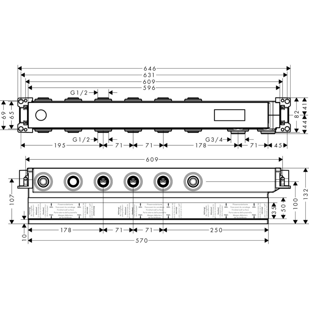 Скрытая часть HANSGROHE AXOR MASSAUD 18312180