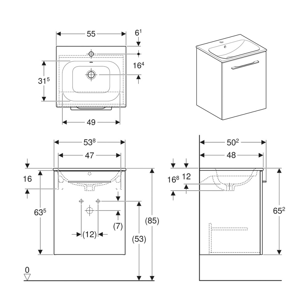 Комплект мебели GEBERIT SELNOVA SQUARE 501.248.00.1
